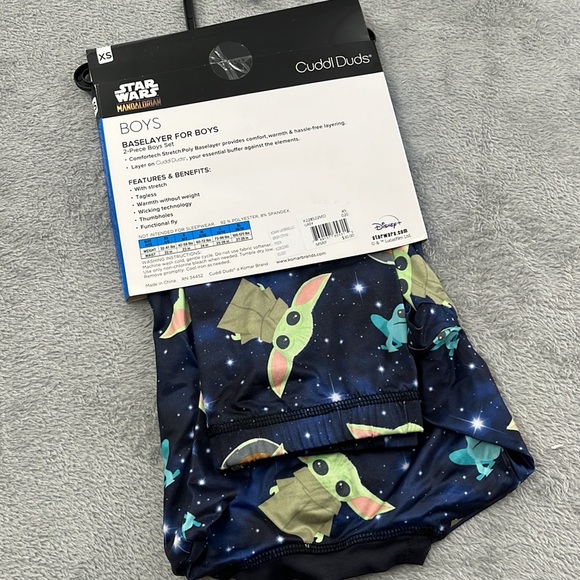 NEW Cuddl Duds XS 2T 3T Blue Green Star Wars Mandalorian Base Layer 2 Piece Set - Picture 3 of 5